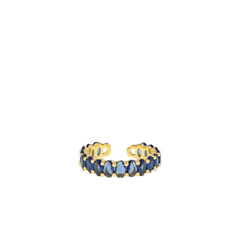Adjustable Oval Pave Ring