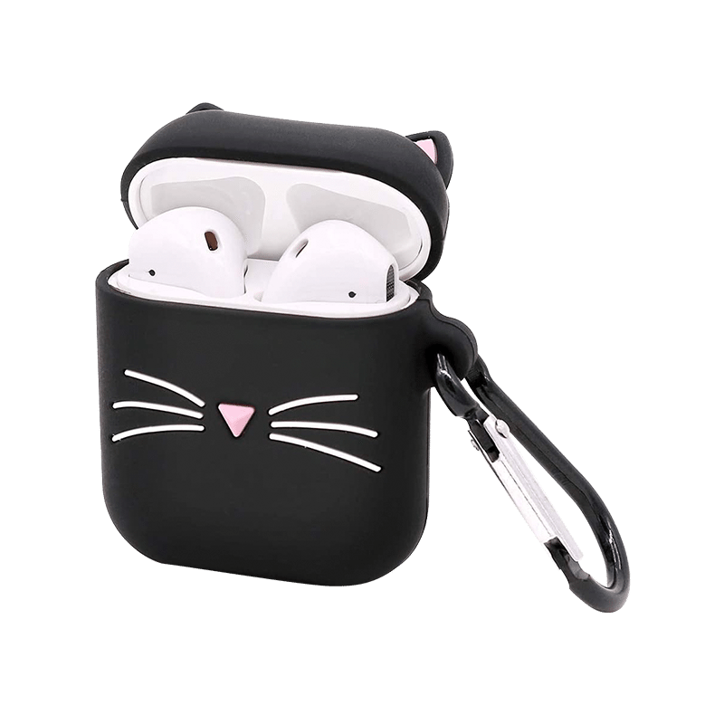 Black Cat Silicone Airpod Case