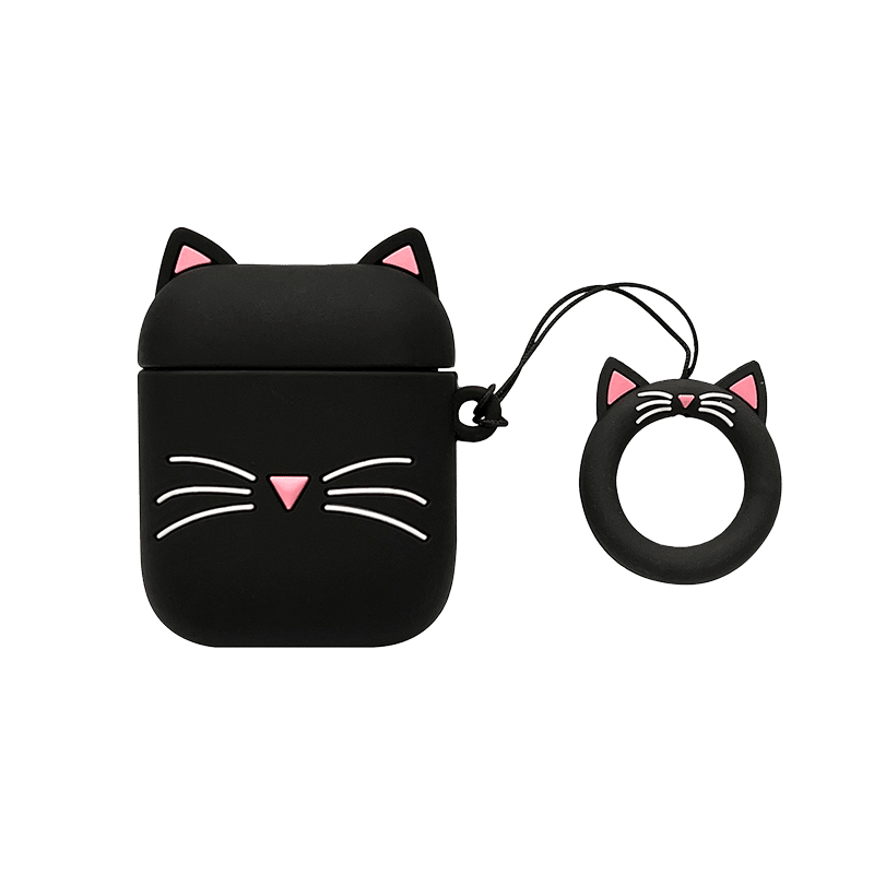 Black Cat Silicone Airpod Case