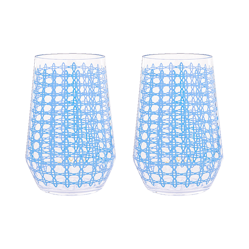 Acrylic Wine Glass Set (Caning)