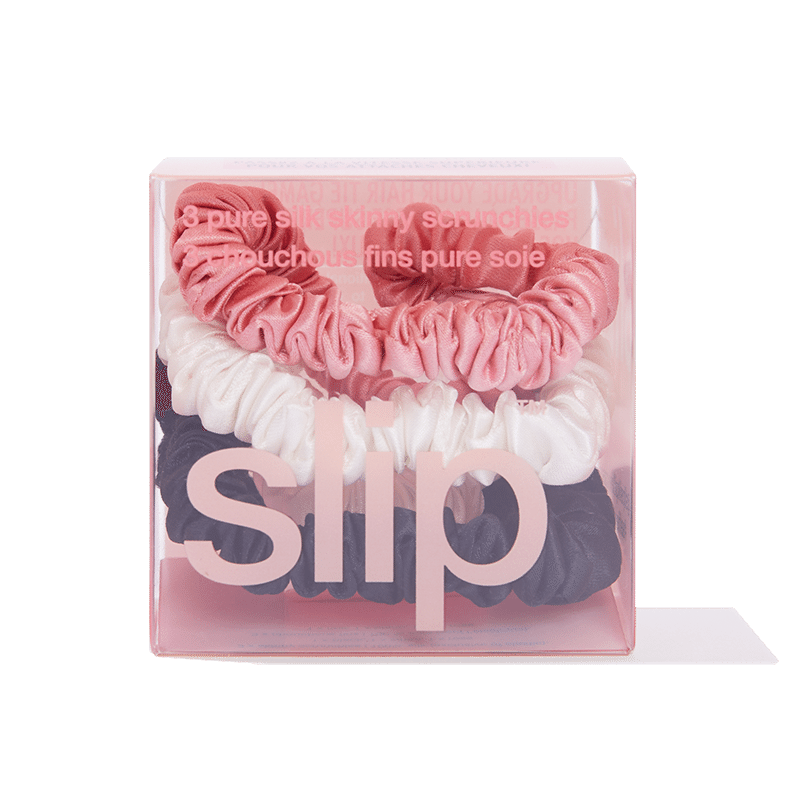 slip pure silk skinny scrunchies - zoe - set of 3