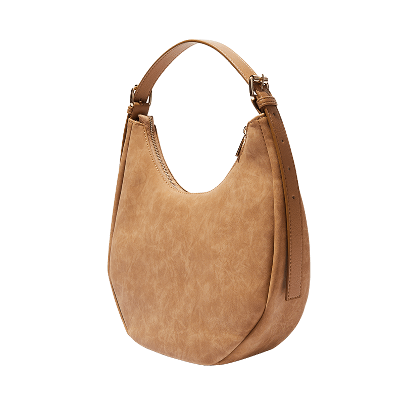 Una Faux Suede Crescent Bag