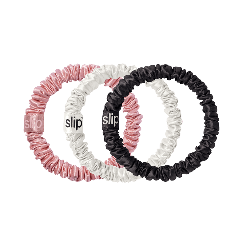slip pure silk skinny scrunchies - zoe - set of 3