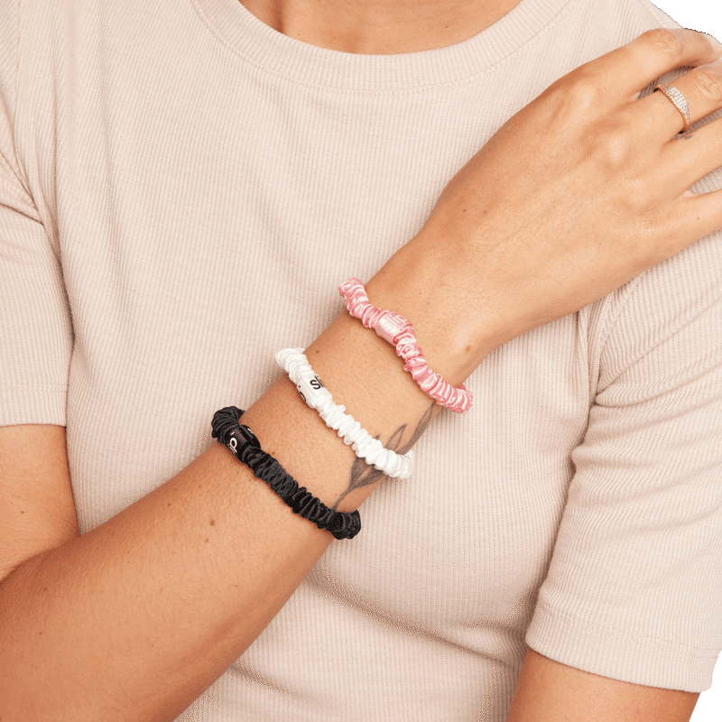 slip pure silk skinny scrunchies - zoe - set of 3