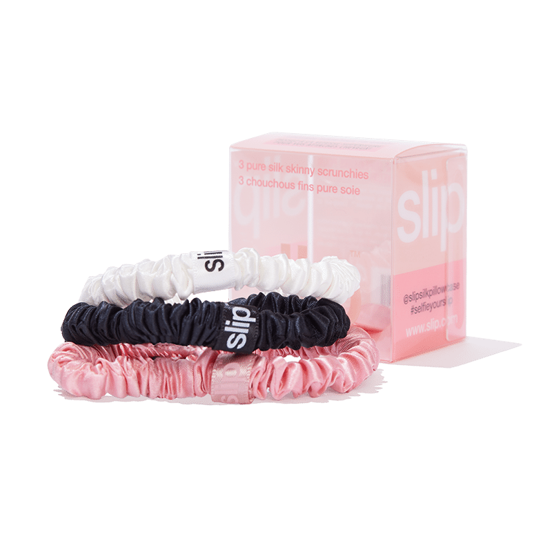 slip pure silk skinny scrunchies - zoe - set of 3