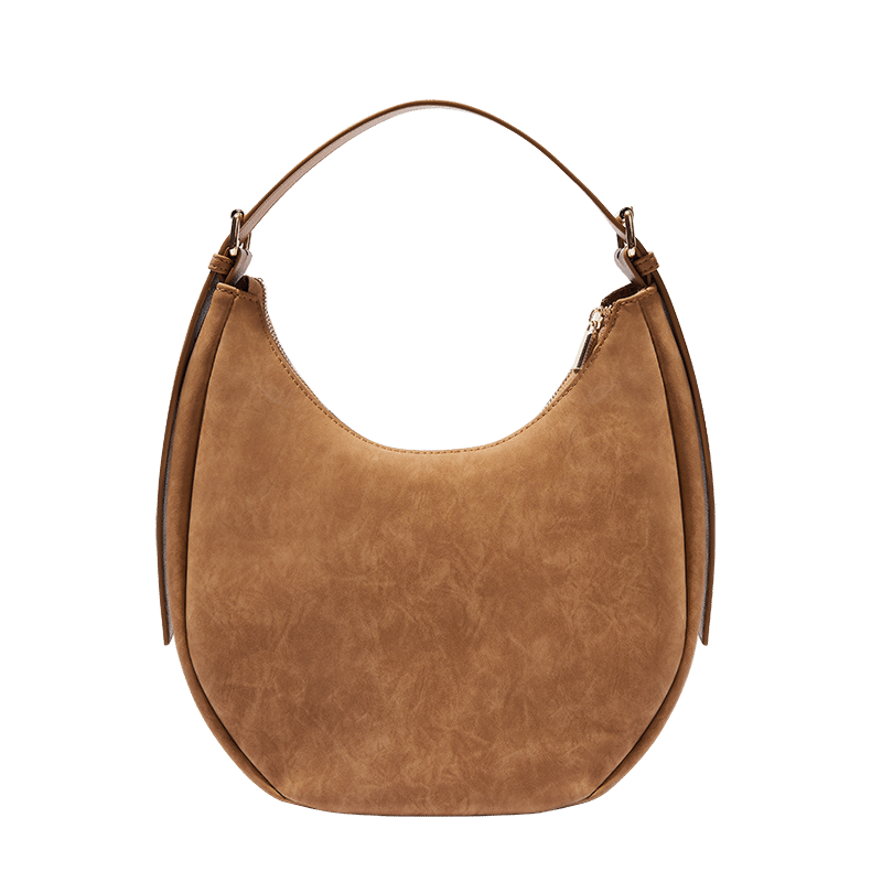 Una Faux Suede Crescent Bag