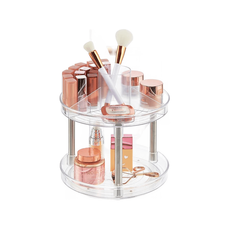 2-Tier Lazy Susan Makeup Organizer