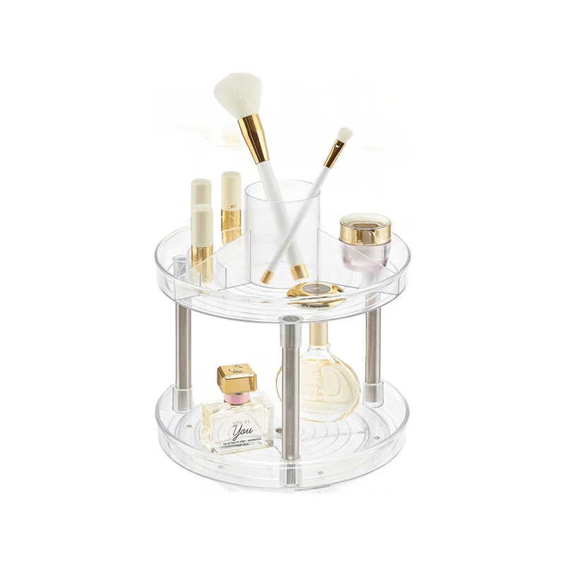 2-Tier Lazy Susan Makeup Organizer