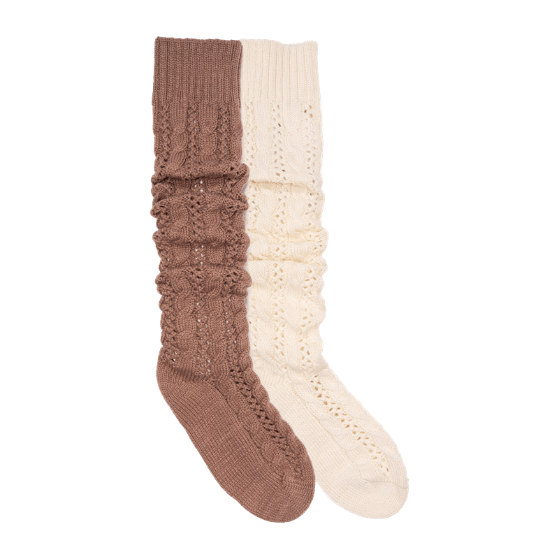 2 Pack Slouch Cable Socks