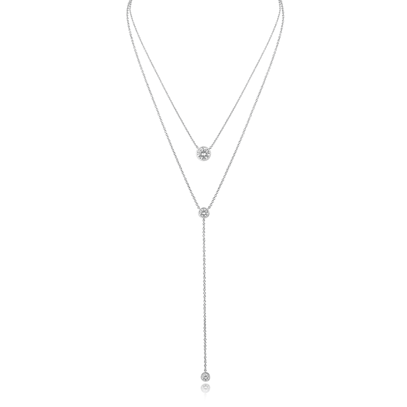 2.5 Cttw Rnd Cz Layered Bezel Neck