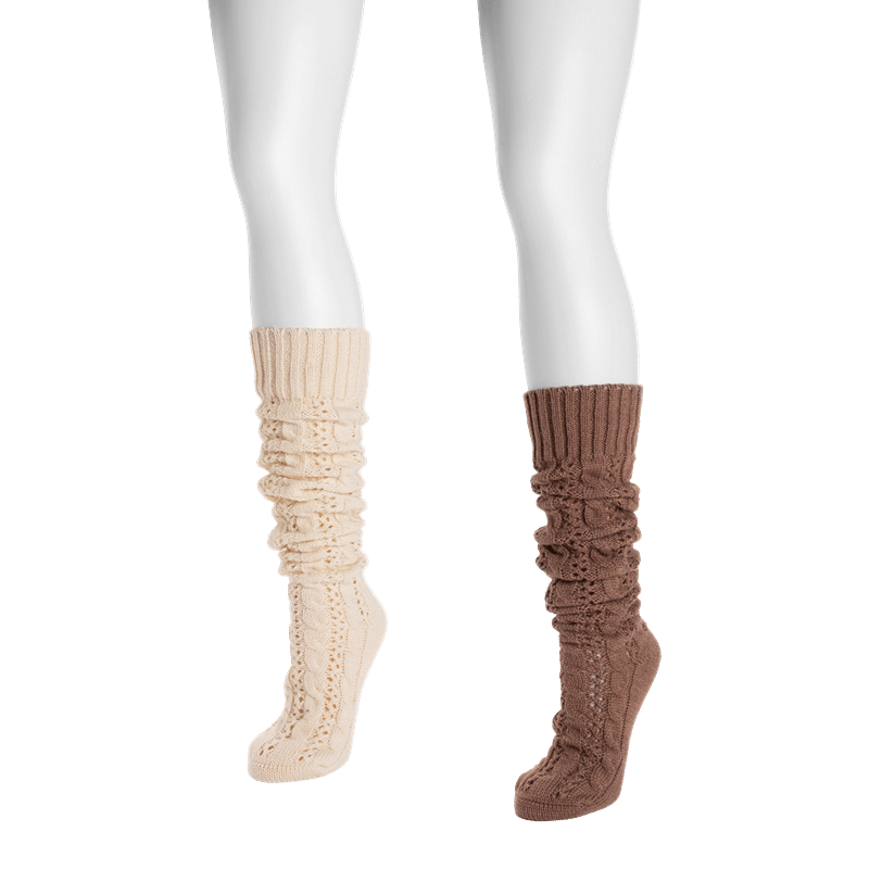 2 Pack Slouch Cable Socks