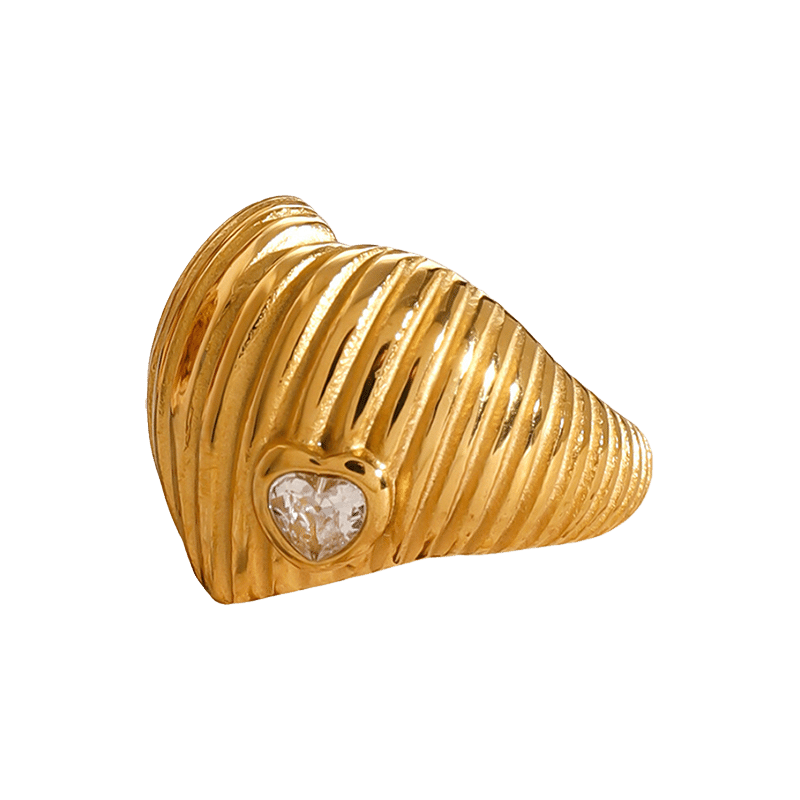 Riggeded Heart Ring