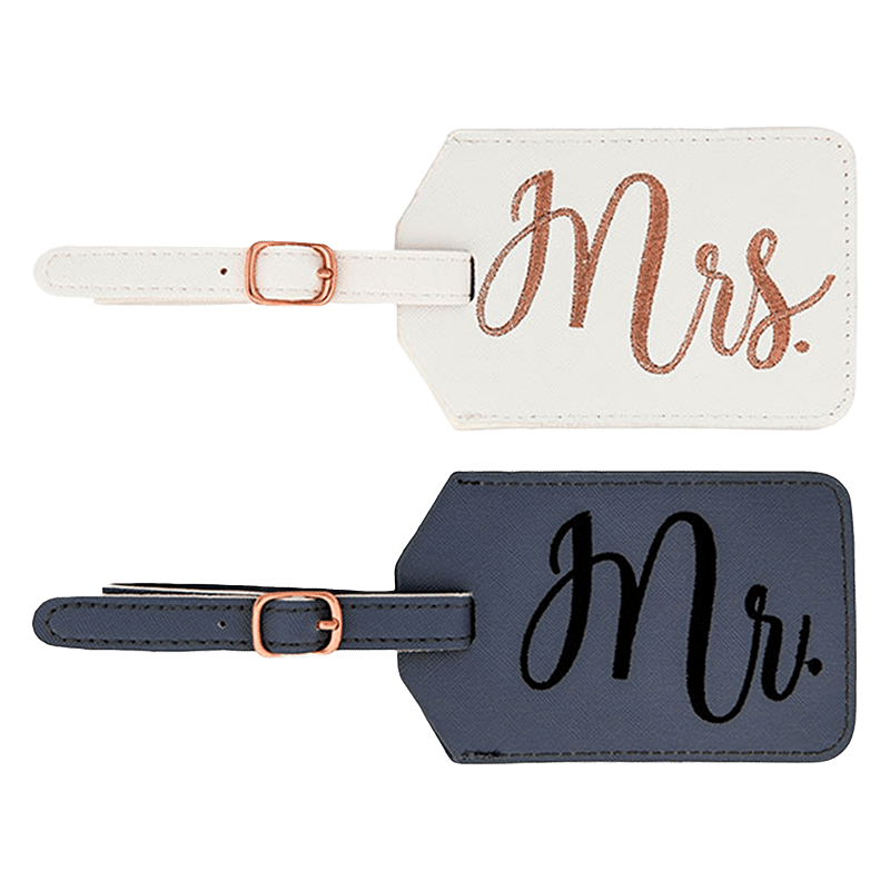 Grey&white Bridal Luggage Tag