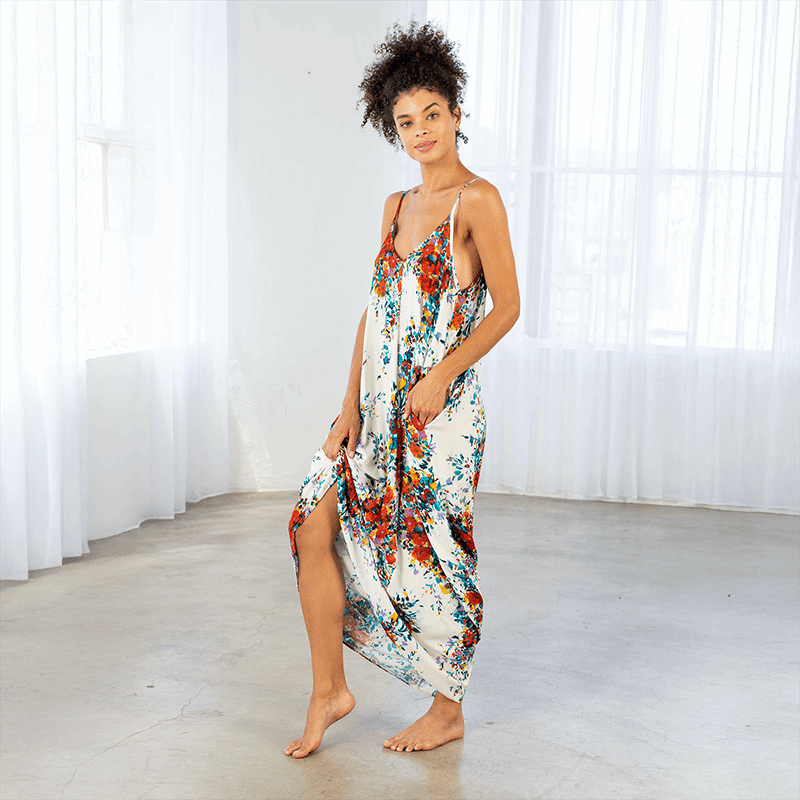 Spaghetti Strap V-Neck Maxi Slip Dress