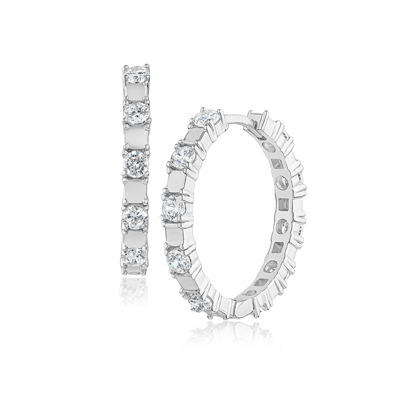 2Cttw Round Cz Stations Hoop