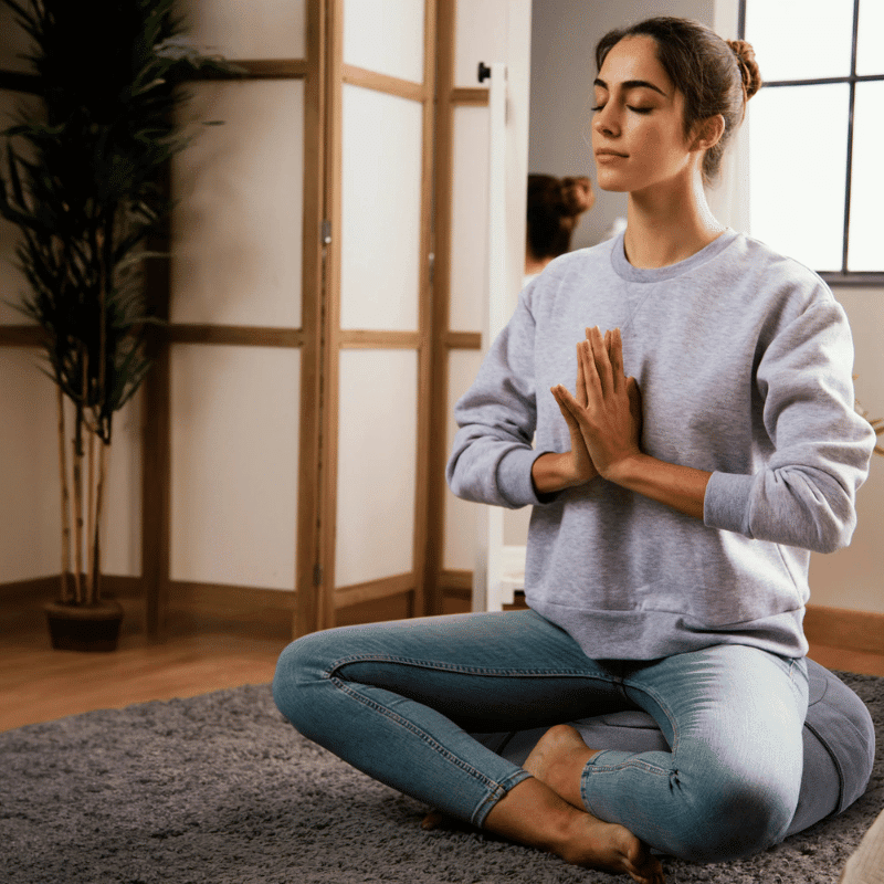 Buckwheat Yoga Floor Pillow (Grey)