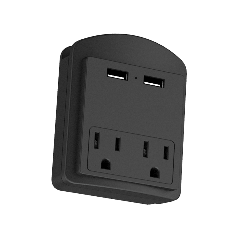 Surge Protector with 2 Wall Outlets & 2 USB-A Ports