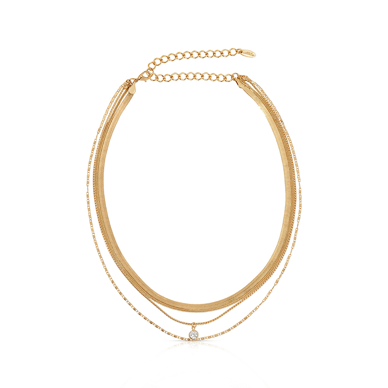 All the Chains 18k Gold Plated Layered Necklace