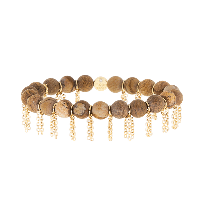 Stone Stretch and Fringe Bracelet