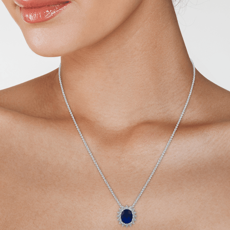 2Cttw Oval Cz Pend/Necklace Royal Classic