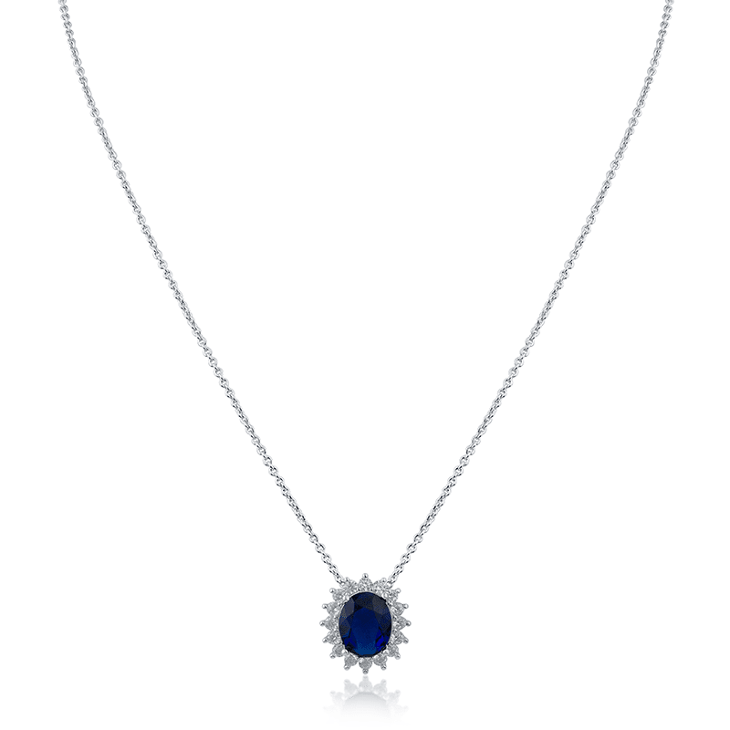 2Cttw Oval Cz Pend/Necklace Royal Classic