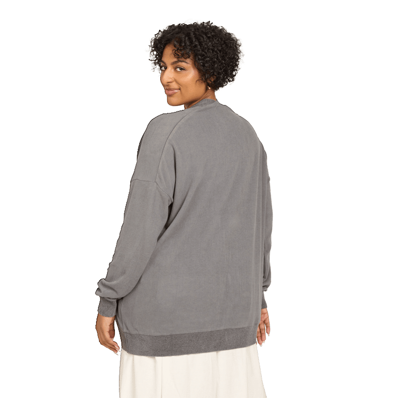 Malibu Collection® Brushed Fleece Sweater Mix Cardigan