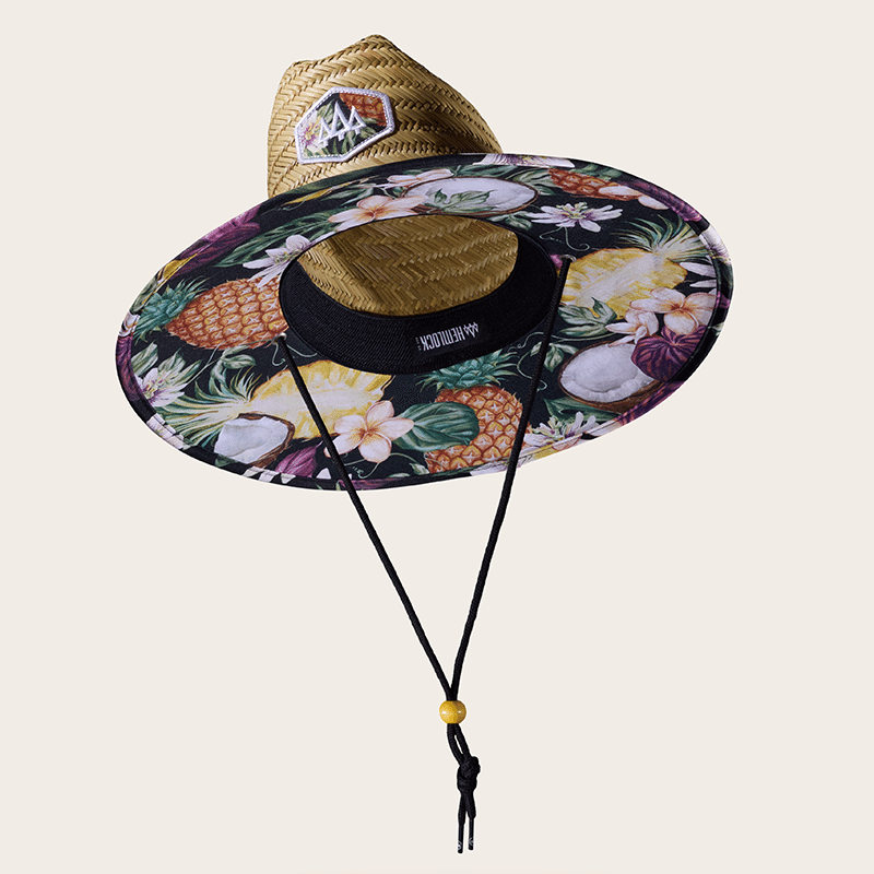 Straw Lifeguard Hat with Printed Brim