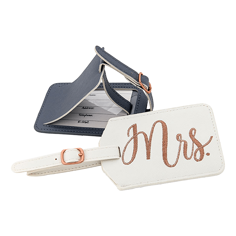 Grey&white Bridal Luggage Tag
