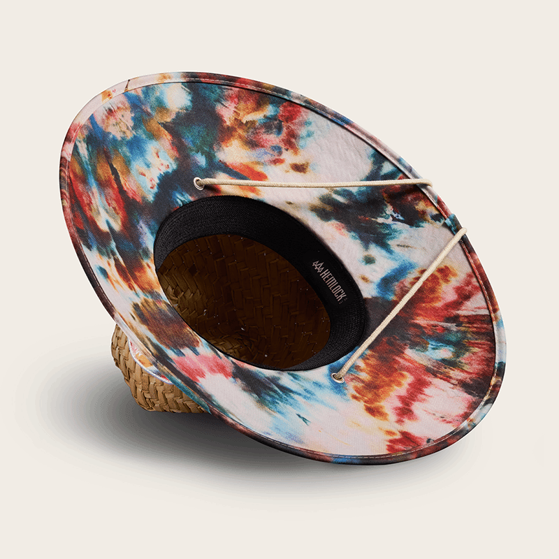 Straw Lifeguard Hat with Printed Brim