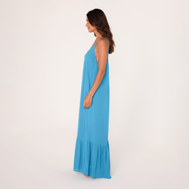 Rayon Gauze 2 Pocket Maxi Dress W/ Bottom Tier