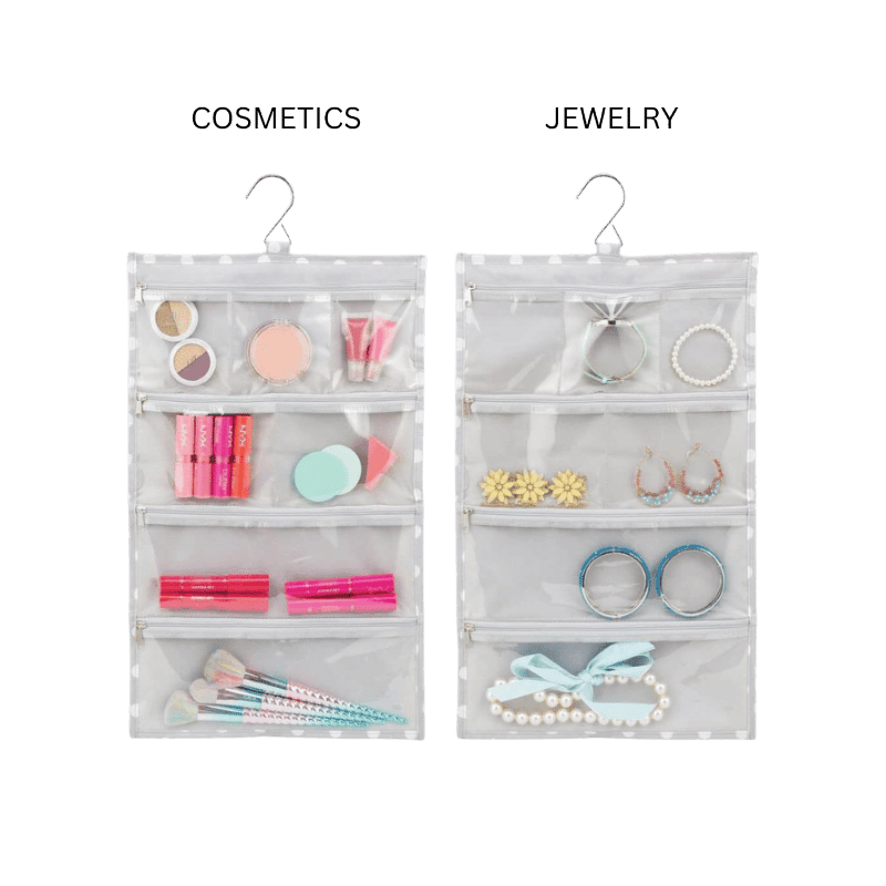 14 Pocket Hanging Jewelry Organizer Storage Bag