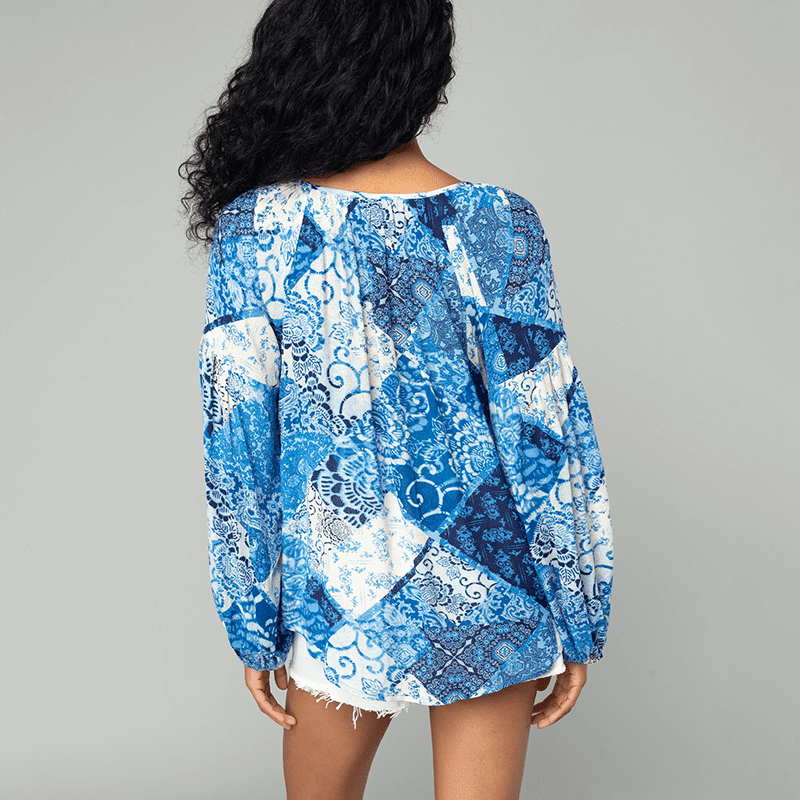 Raglan Balloon Sleeve Blouse