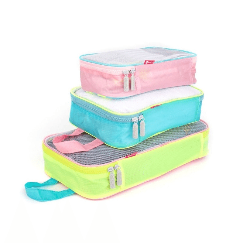 Blue Pink Lime Packing Cubes