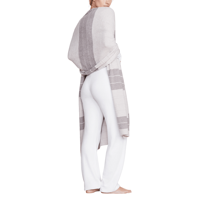 Cozychic Lite Pinched Stripe Blanket Scarf in Silver/Pewter