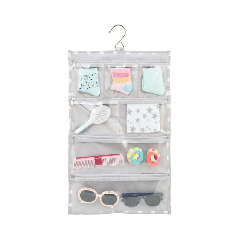 14 Pocket Hanging Jewelry Organizer Storage Bag