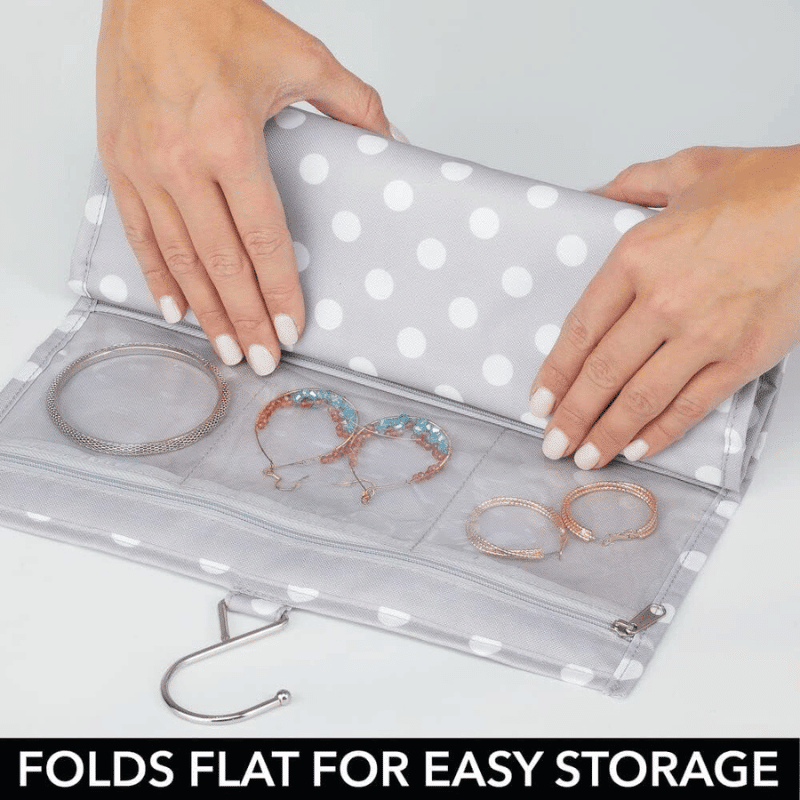 14 Pocket Hanging Jewelry Organizer Storage Bag