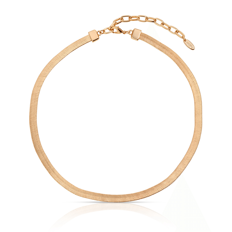 Brooklyn Flat Herringbone Chain Necklace