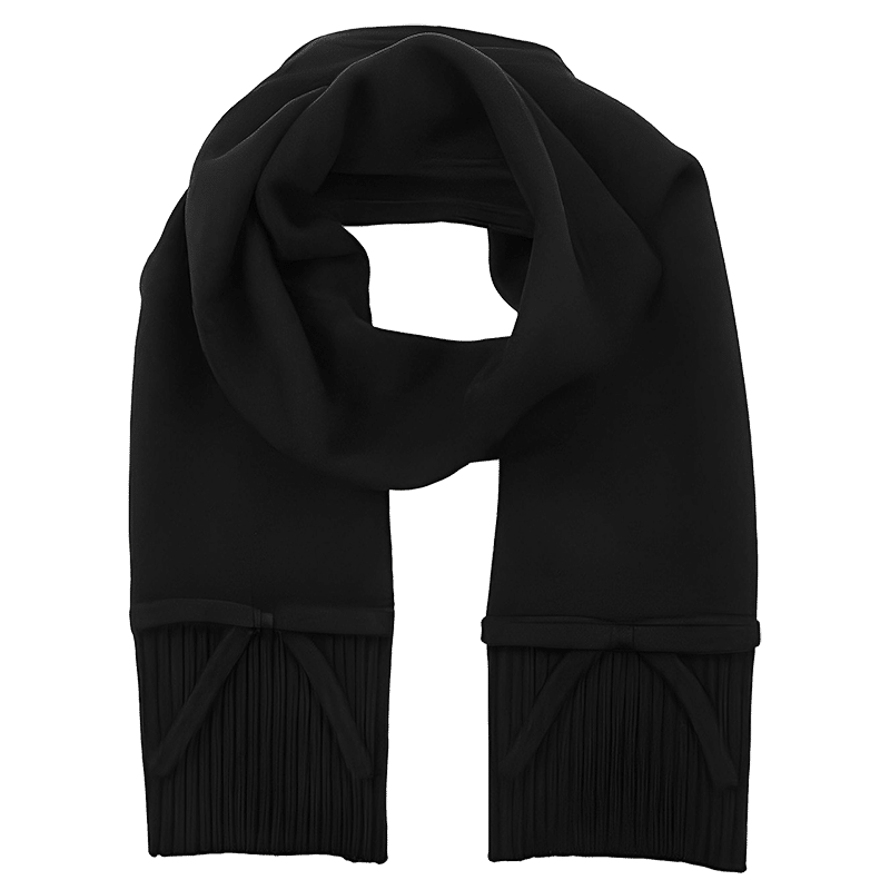 Bow Knit Scarf - Black