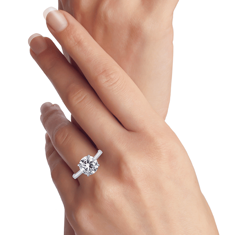 4.5Cttw Round Cz Solataire Ring