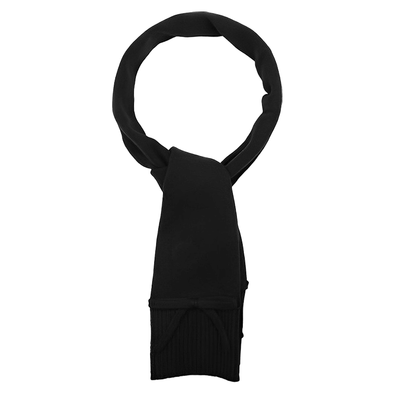 Bow Knit Scarf - Black