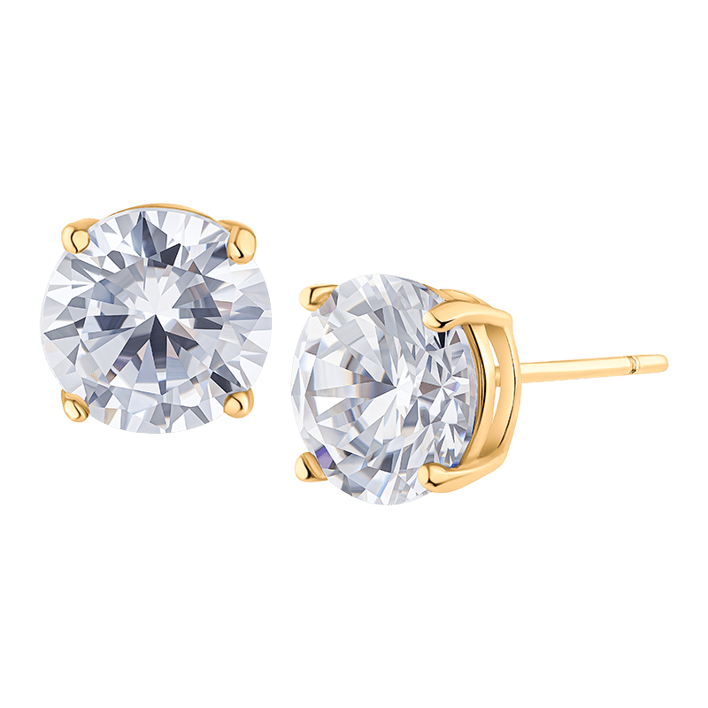 4 Cttw Round Cz Stud 4-prong Luxe