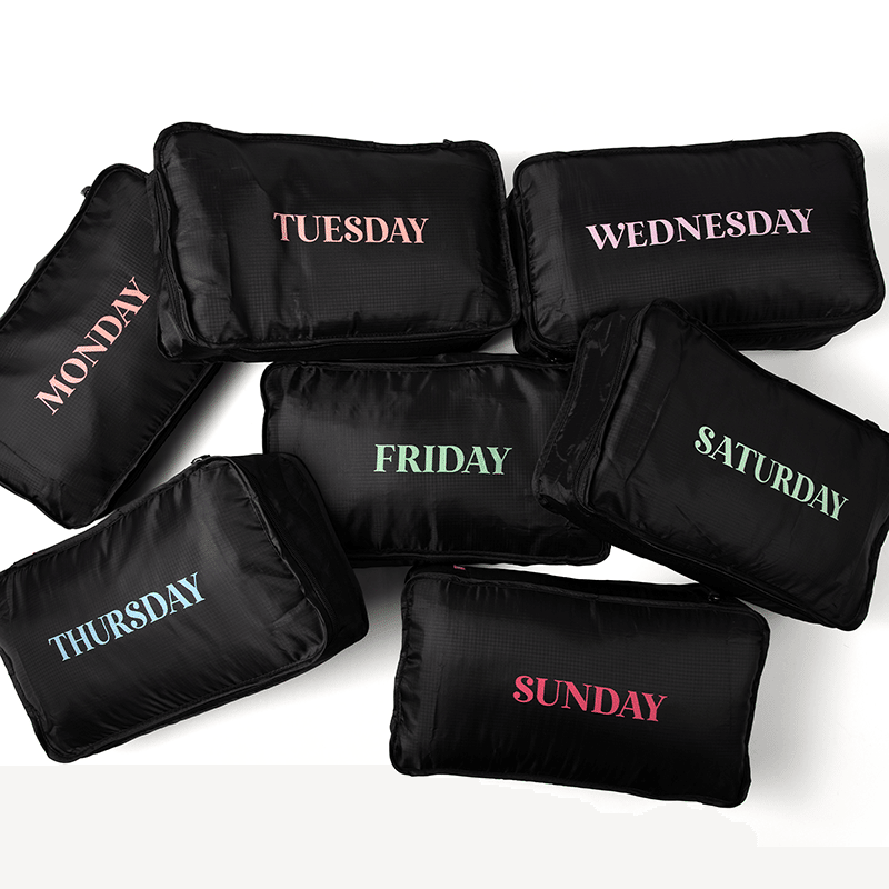 Black Days Of Week Pack Cubes 8pc