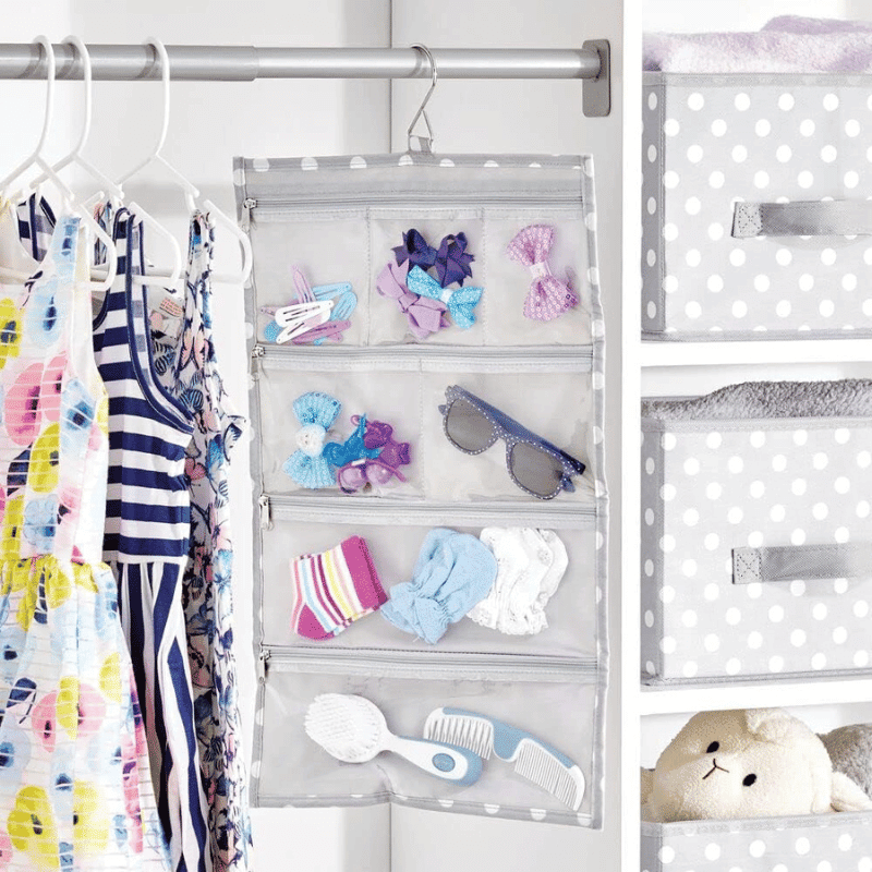 14 Pocket Hanging Jewelry Organizer Storage Bag