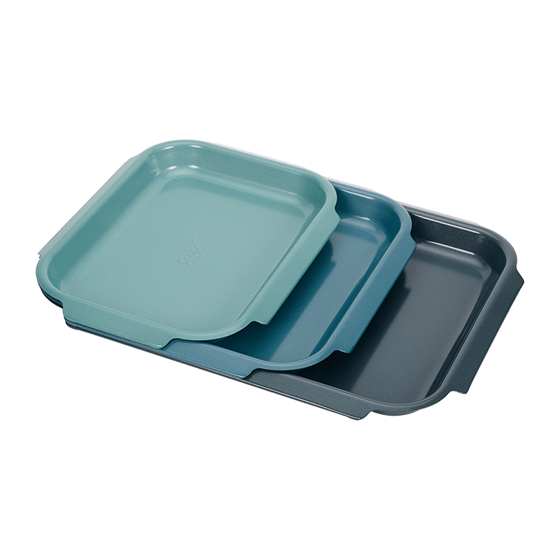 Nest Bake 3 Piece Non-Stick Baking Sheet Set with Easy Pull Handles