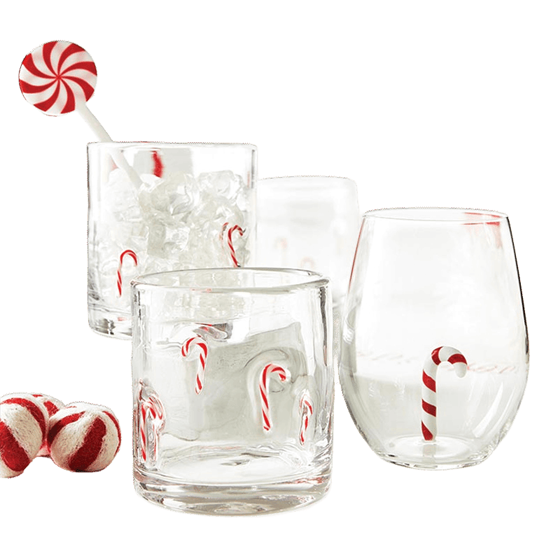 Candy Cane Icon Glass Set Of 4
