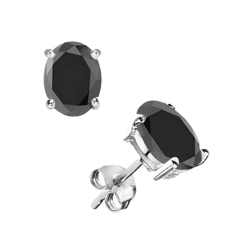 Oval Created Onyc Studs