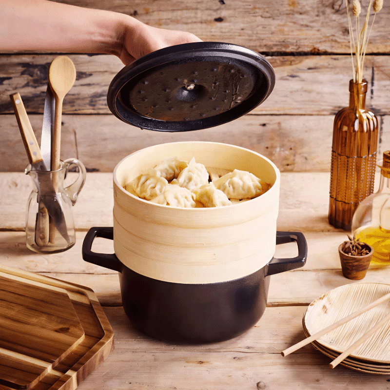 Nori Cast Iron Cocotte with Steamer