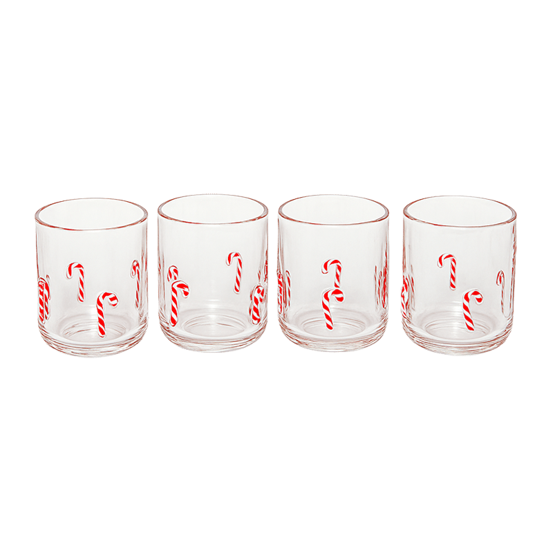 Candy Cane Icon Glass Set Of 4