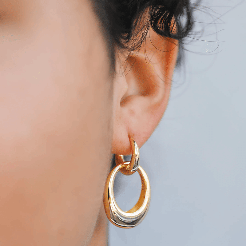 Gold Hoop Coupled Earrings