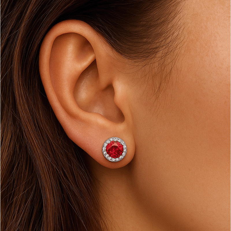 Sterling Silver Halo Earrings